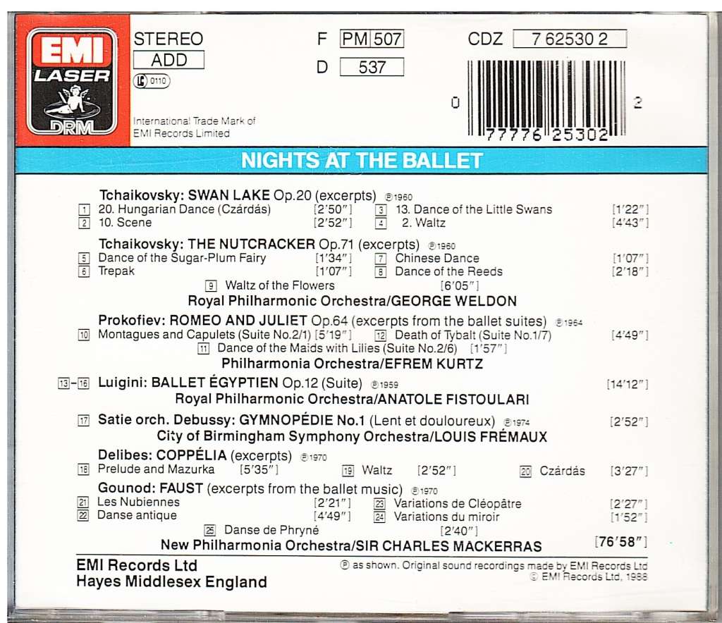 Nights at The Ballet CD