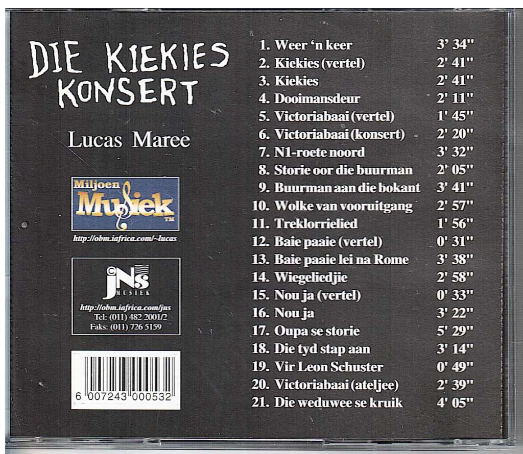 Lucas Maree - Die Kiekies Konsert: Weer `n Keer CD