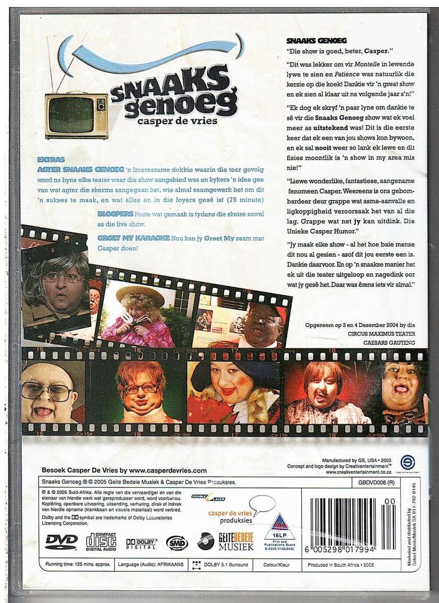 Casper de Vries: Snaaks Genoeg DVD