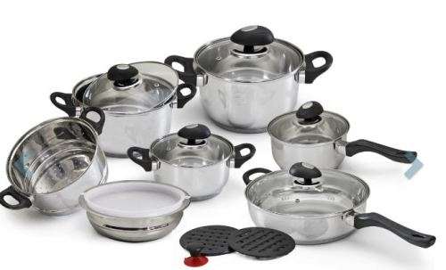 POT SET 16 PIECE STAINLESS STEEL - BEST QUALITY