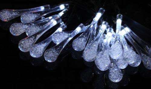 SOLAR CHRISTMAS LIGHTS - RAINDROP FAIRY LIGHT GADGETS GARDEN OUTDOOR DECOR FESTIVE HOLIDAY