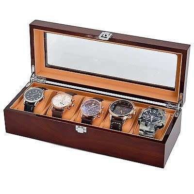 WATCH BOXES 5 SLOT - special - WOODEN WATCHES GADGETS JEWELRY GIFTS JEWELLERY STORAGE