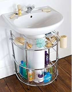 Storage Organiser Under Basin - Bathroom Gadgets - Rail Rack Shelf Caddy