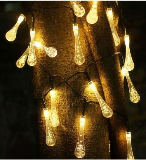 Solar LED Raindrop Fairy Lights