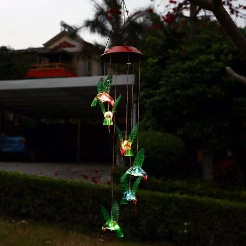 Colour Changing Solar Led Hummingbird - Indoor Outdoor Garden Patio Decor Lighting