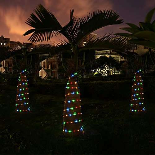 10m 100LEDs Solar Rope Tube Lights Led String Strip Waterproof Christmas Party Decor
