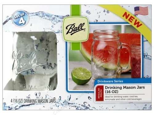 Drinking  Mason Glass Jars Set of 4