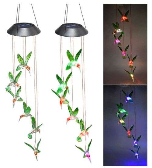 Colour Changing Solar Led Hummingbird - Indoor Outdoor Garden Patio Decor Lighting