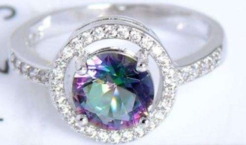 Rainbow Ring Mystic Topaz CZ