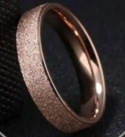 Rose Gold Frosted Band Titanium Steel Ring