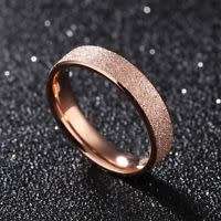 Rose Gold Frosted Band Titanium Steel Ring