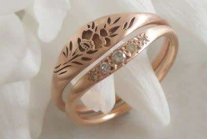 Elegant Rose Flower Ring Set