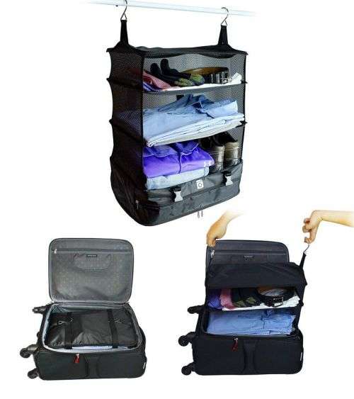 Suitcase Stow-n-Go Organizer Travel Luggage Shelves
