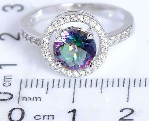 Rainbow Ring Mystic Topaz CZ