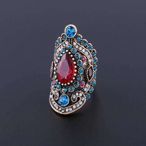Beautiful Bohemian Crystal Ruby Ring