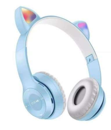 Bluetooth Wireless Cat Ear Headset - Light Blue