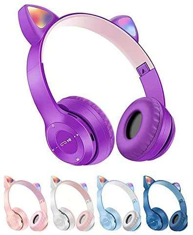 Bluetooth Wireless Cat Ear Headset - Light Blue