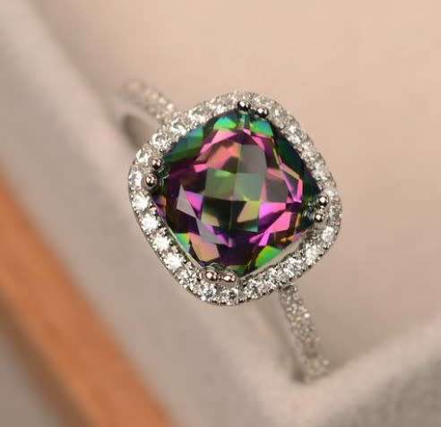Rainbow Ring Mystic Topaz