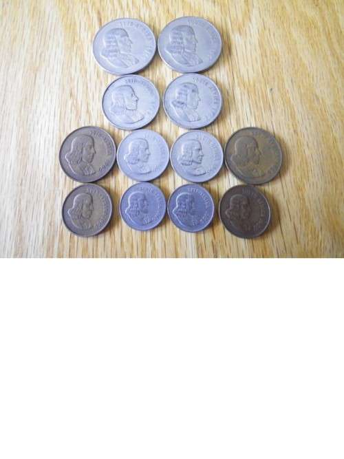 1966 J v Riebeeck 1,2,5,10,20,50c coins.