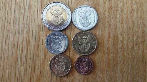 2016 10c,20c,50c,R1,R2,R5 Coat of Arms