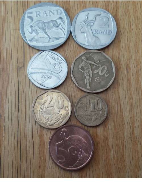 2002 5c,10c,20c,50c,R1,R2,R5 Coat of Arms