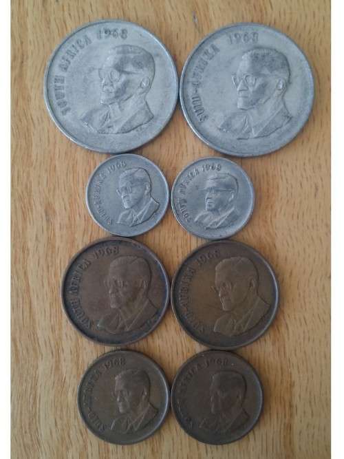 (1968 Swart , bronze and nickel coins.)