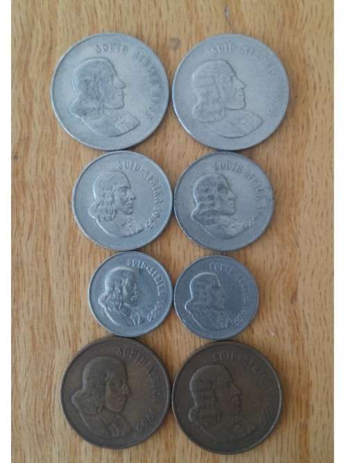 (1965 J v Riebeeck, bronze and nickel coins.)