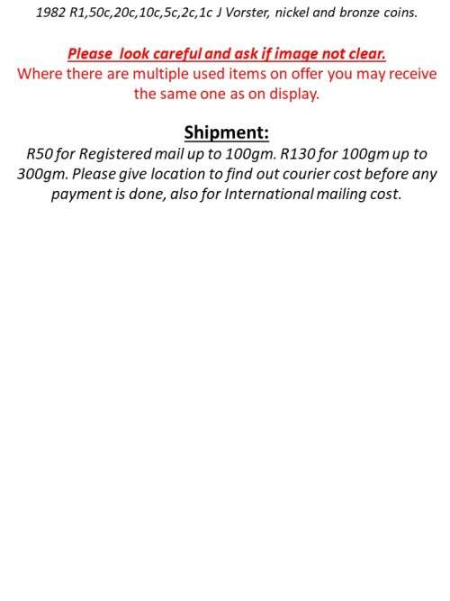 SA - 55 (1982 J Vorster, bronze and nickel coins.) R24