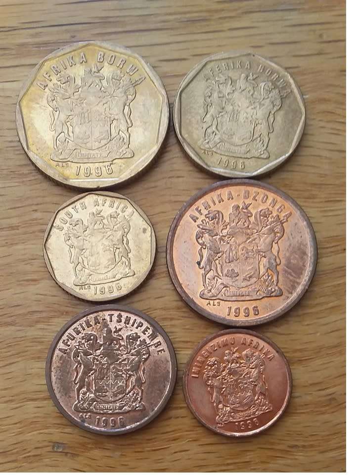 (1996 Coat of Arms, bronze, nickel, copper plated steel coins.) 1c. 2c. 5c. 10c. 20c. 50c. R30