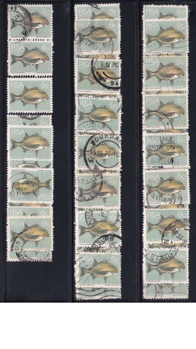 1974 South Africa 6c Galjoen Fish. 0.80c per single stamp.