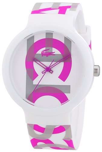 Lacoste Goa Pink/White Dial Rubber Watch