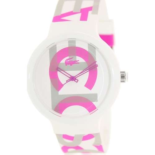 Lacoste Goa Pink/White Dial Rubber Watch