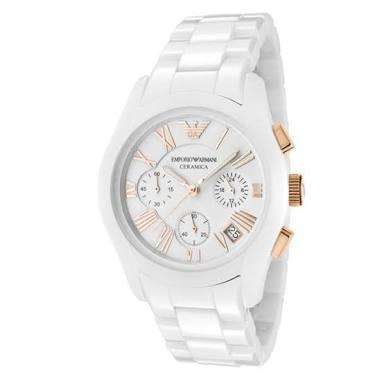 Armani Watch - AR1417 Ceramica with Rose Gold Detailing - Chronograph