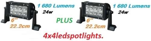 Pair of 2 x 24w Led Bars Spotlight