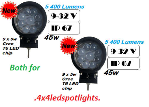 Pair of 2 x 45w Round LED Flood light FREE DELIVERY