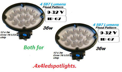 Pair of 2 x 36w Oval LED Flood Light