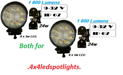 Pair of 2 x 24w Round LED lights FREE DELIVERY