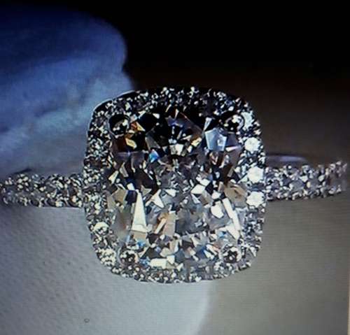 Engagement Ring: White Silver Free Shipping