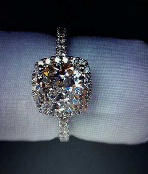 Engagement Ring: White Silver Free Shipping