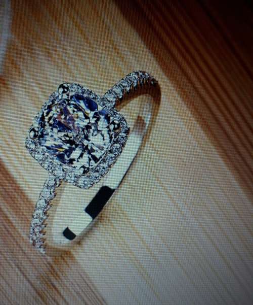 Engagement Ring: White Silver Free Shipping