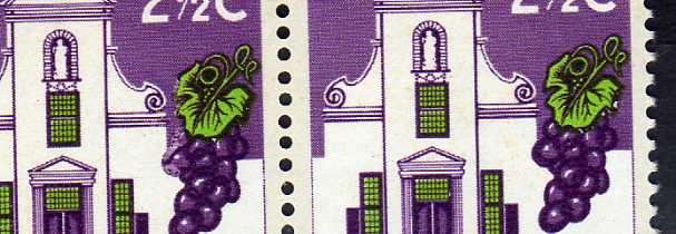 South Africa ERROR! Blob in Grapes 2 1/2c stamp MNH