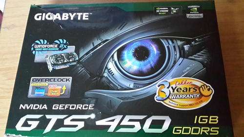 AS NEW: MINT CONDITION: GIGABYTE NVIDIA GEFORCE GTS 450 1GB GDDR 5 GRAPHICS CARD