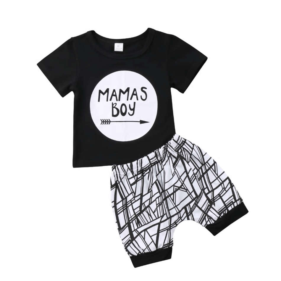MAMAS BOY 2 PIECE SET B/W
