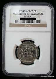 2 x INAUGURATION R5 COIN - MS63 NGC GRADED - 1994