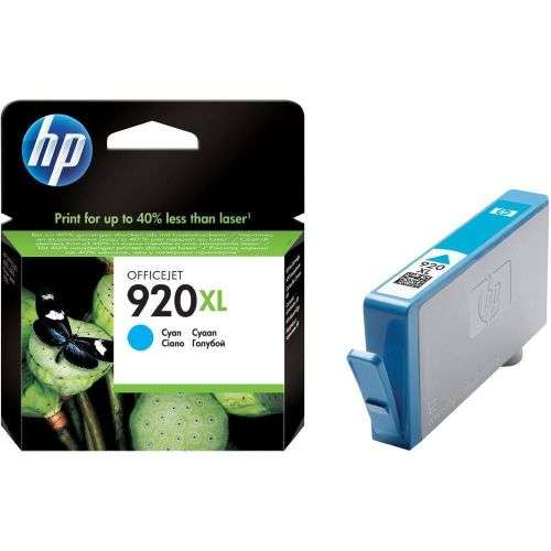 Original HP 920XL Cyan Ink Cartridge for officeJet 6000 (700 Page Yield)