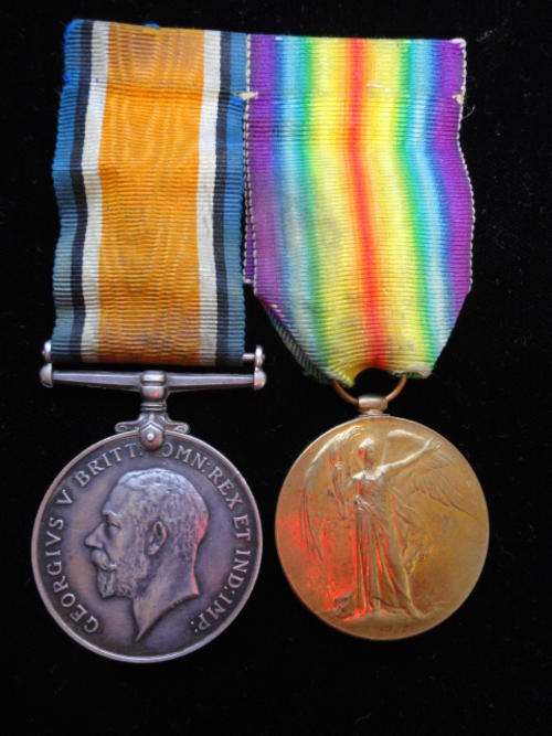WW1 pair 1802 Pte RD Johnson Cape CLR