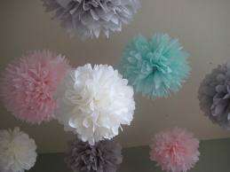 5 x Paper Pom Pom - 20cm - White - Christmas Special