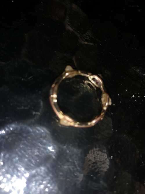 Rose gold natural rough diamond set