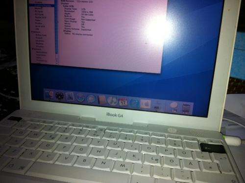 White 800 MHZ PowerPC Ibook with 640 MB Ram