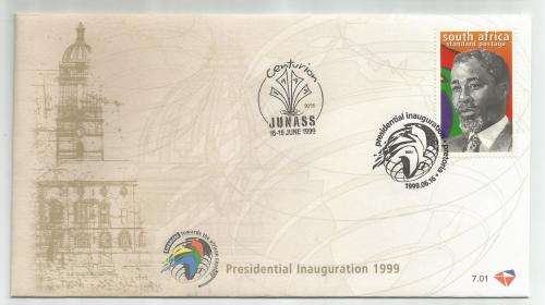 RSA - FDC 7.01 - Pres Mbeki - variety - extra  Junass cancellation on day of issue